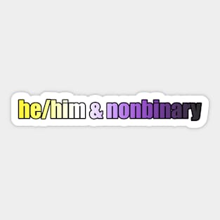 He/Him & Nonbinary Pride - Plain Pronouns Sticker